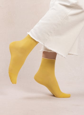 Sokken met fluweeleffect | katoenblend BLEUFORET Geel